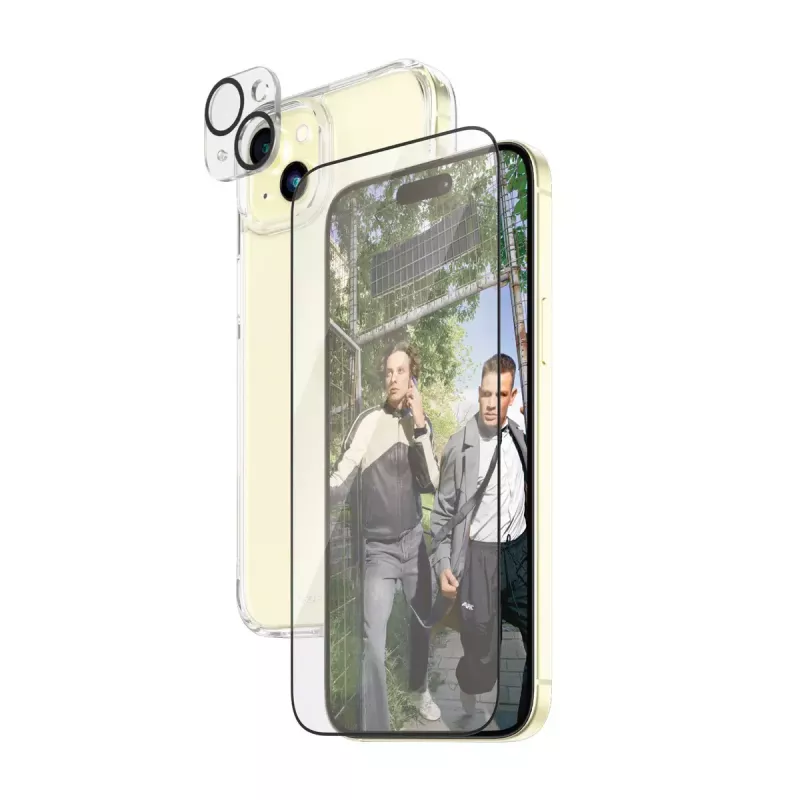 PanzerGlass 3-in-1 -pakkaus iPhone 15 Plus iskunkestävä karkaistu lasi