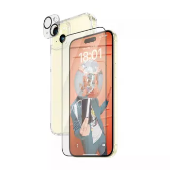 PanzerGlass 3-in-1 -pakkaus iPhone 15 Plus iskunkestävä karkaistu lasi