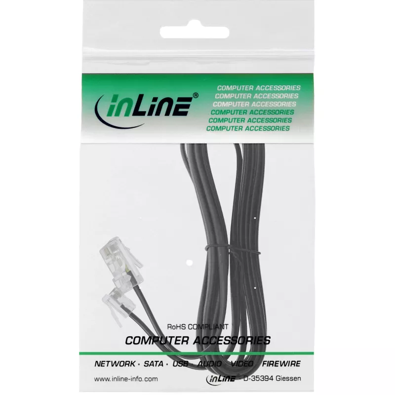 InLine modulaarikaapeli RJ45 8P4C / RJ11 6P4C uros/uros 10 m