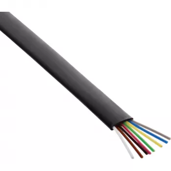 InLine modulaarikaapeli 68818 8-johdin lattakaapeli 100 m rulla musta