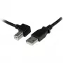 StarTech.com USBAB3ML USB 2.0 A–B-kaapeli vasemmalle kulmikas, uros/uros, 3 m, musta