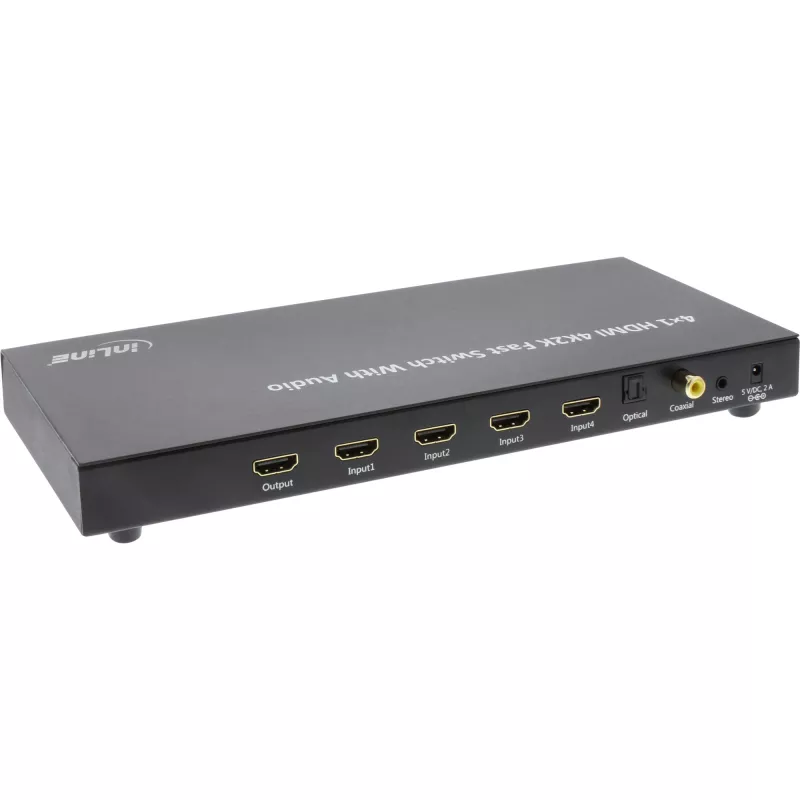 InLine 4×1 HDMI 4K -kytkin äänellä