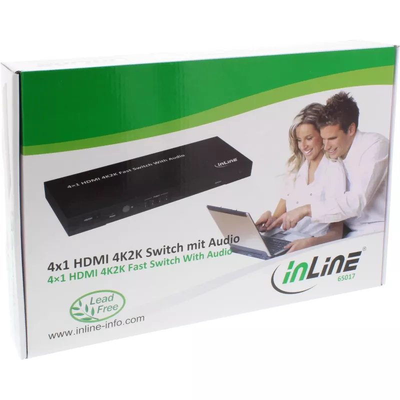 InLine 4×1 HDMI 4K -kytkin äänellä