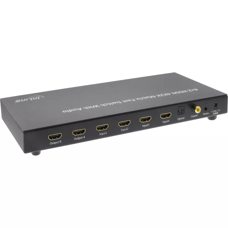 InLine HDMI-matriisikytkin, 4K2K, 4 tuloa 2 lähtöön