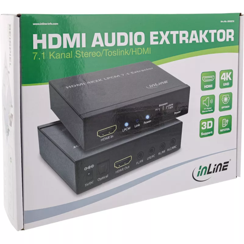 InLine HDMI-äänierotin, tulo 4K2K HDMI
