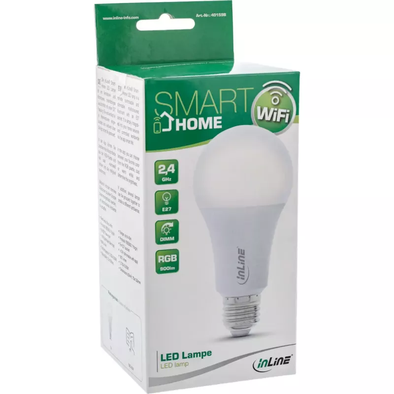 InLine SmartHome LED-lamppu RGB E27, 900LM