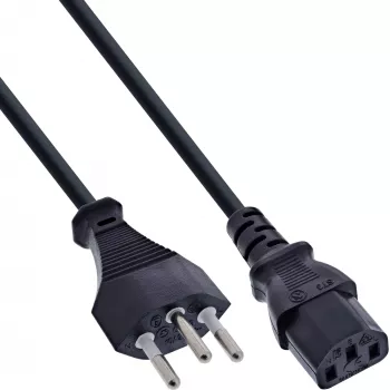 InLine 40 kpl erä virtajohto Sveitsi tyyppi J / 3-napainen IEC C13 pistoke