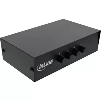 InLine AV-kytkin manuaalinen 4-porttinen 3x RCA IN/OUT Composite musta