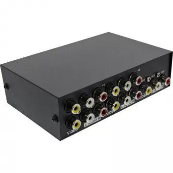 InLine AV-kytkin manuaalinen 4-porttinen 3x RCA IN/OUT Composite musta