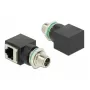 Verkkosovitin DeLOCK M12 8-napainen X-koodattu uros RJ45-naaras