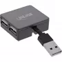 InLine USB 2.0 4-porttinen keskitin, USB-A-uros 4x USB-A-naaras, kaapeli 4cm