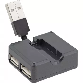 InLine USB 2.0 4-porttinen keskitin, USB-A-uros 4x USB-A-naaras, kaapeli 4cm