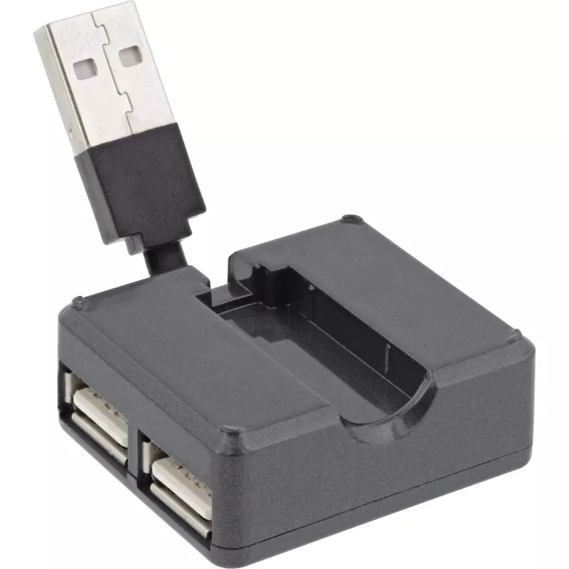 InLine USB 2.0 4-porttinen keskitin, USB-A-uros 4x USB-A-naaras, kaapeli 4cm
