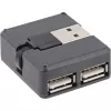 InLine USB 2.0 4-porttinen keskitin, USB-A-uros 4x USB-A-naaras, kaapeli 4cm