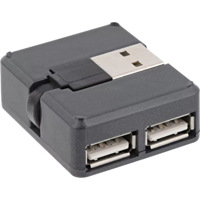 InLine USB 2.0 4-porttinen keskitin, USB-A-uros 4x USB-A-naaras, kaapeli 4cm