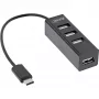 InLine USB 2.0 4-porttinen keskitin, USB-C-uros 4x USB-A-naaras, kaapeli 15cm