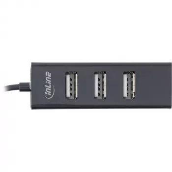 InLine USB 2.0 4-porttinen keskitin, USB-C-uros 4x USB-A-naaras, kaapeli 15cm