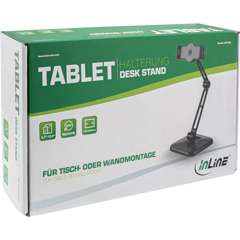 InLine tablettiteline seinä- tai pöytäasennukseen, yleismalli 4,7 tuumaa–12,9 tuumaa