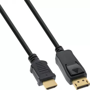 InLine DisplayPort - HDMI -muunninkaapeli, musta, 5m
