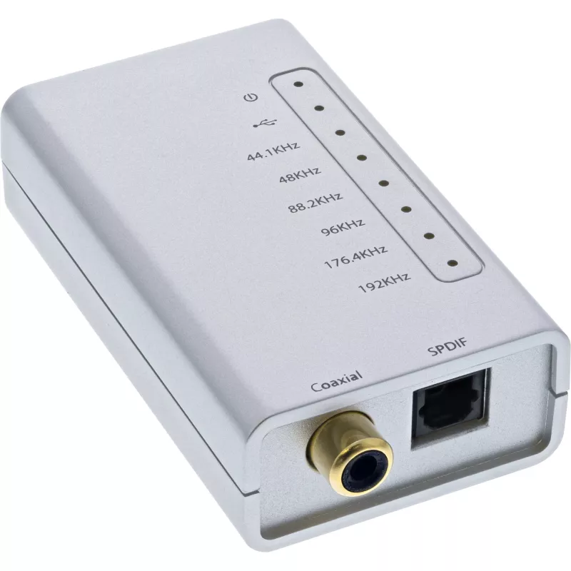 USB HD -äänisovitin InLine 33053I 24 bit 192kHz digitaalinen Coax/Toslink/I2S-muunnin