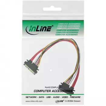 InLine SATA data- ja virtakaapeli SATA 6Gb/s uros / naaras 0,30m