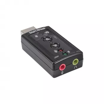 USB-äänikortti InLine 33051C virtuaalisella 7.1-surround-äänellä
