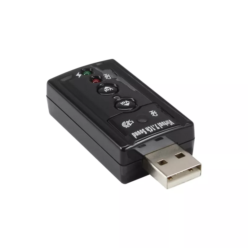 USB-äänikortti InLine 33051C virtuaalisella 7.1-surround-äänellä
