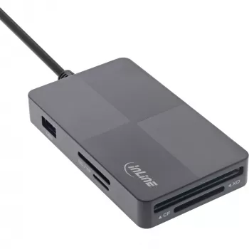 InLine 66772F kortinlukija USB harmaa