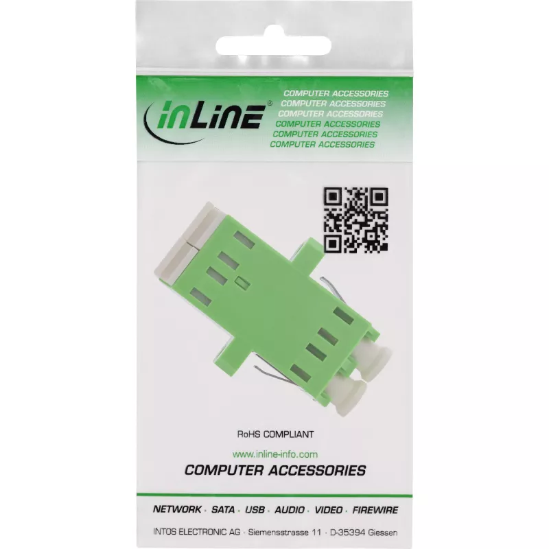 Kuituadapteri InLine 89989R Duplex LC/LC SM liitäntä/liitäntä vihreä