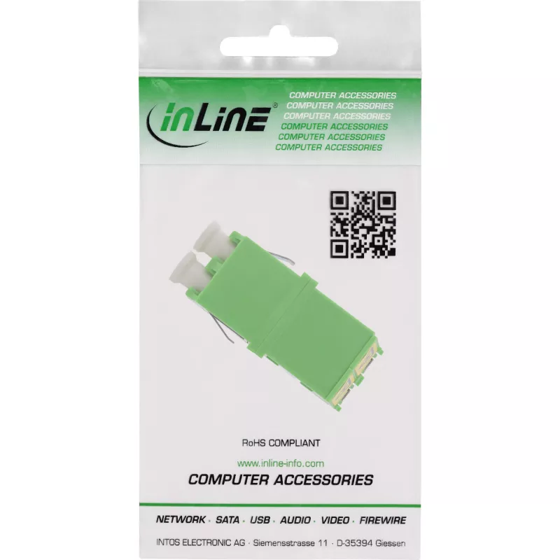 Kuituadapteri InLine 89989O LC/LC SM liitäntä/liitäntä vihreä