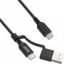 InLine 2-in-1 USB-C-kaapeli + USB-A-adapteri, USB 2.0, 100W, TPE, musta, 2 m