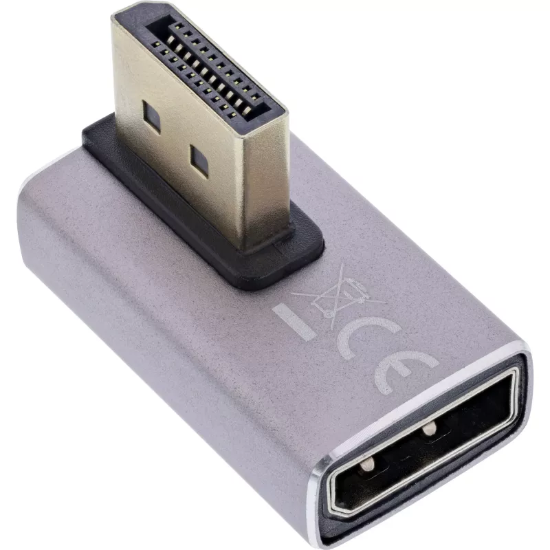 DisplayPort-sukupuolenmuunnin InLine 17291H harmaa musta kultapinnoitettu