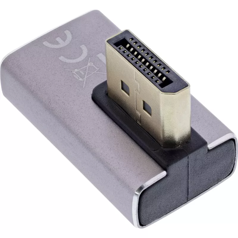 DisplayPort-sukupuolenmuunnin InLine 17291H harmaa musta kultapinnoitettu