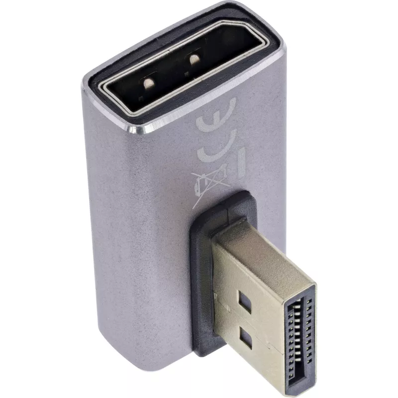 DisplayPort-sukupuolenmuunnin InLine 17291H harmaa musta kultapinnoitettu