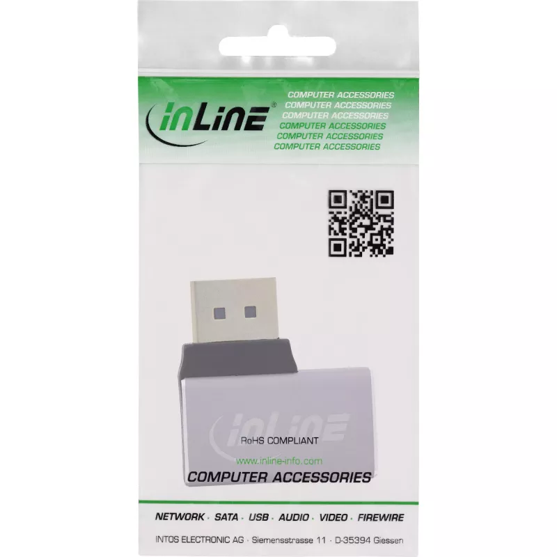 InLine 17291D kaapelin sukupuolenmuunnin DisplayPort harmaa, musta