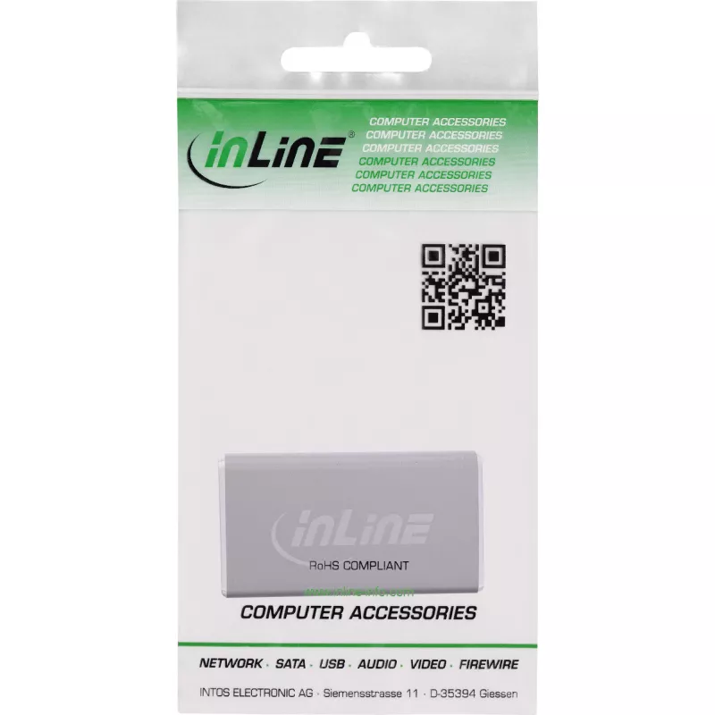 DisplayPort-sukupuolenmuunnin InLine 17291A harmaa kultapinnoitettu