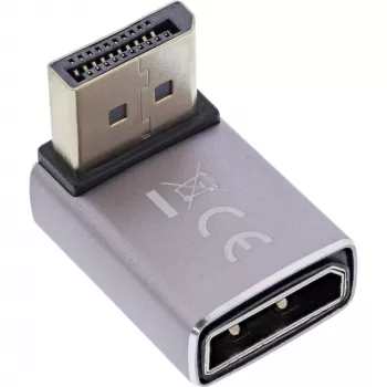 InLine 17291F DisplayPort 1.4 -sovitin, uros/naaras, 90 astetta alas, 8K