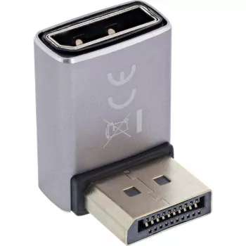 InLine 17291F DisplayPort 1.4 -sovitin, uros/naaras, 90 astetta alas, 8K