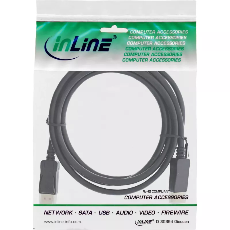 DisplayPort-kaapeli InLine 15305 5 m musta 6 mm halkaisija
