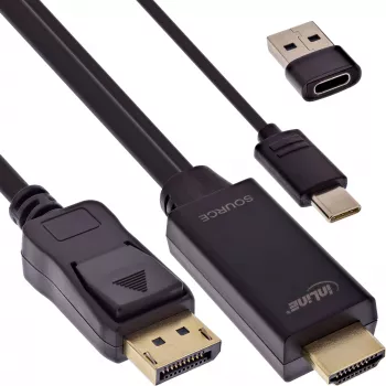 Aktiivinen videomuunnin InLine 17161I 3840x2160 HDMI DisplayPortiin