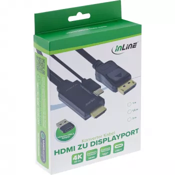 Aktiivinen videomuunnin InLine 17162I 3840x2160 HDMI DisplayPortiin