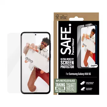 PanzerGlass SAFE. by ® näytönsuoja Samsung Galaxy A56 5G | Ultra-Wide Fit EasyAlignerilla