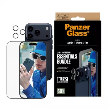 PanzerGlass 2-in-1 Essentials -paketti iPhone 17 Pro naarmun- ja iskunkestävä