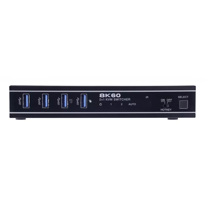 InLine 57885C KVM-kytkin, 2-porttinen, HDMI, 8K@60Hz, USB 3.2, IR:llä ja RS-232:lla