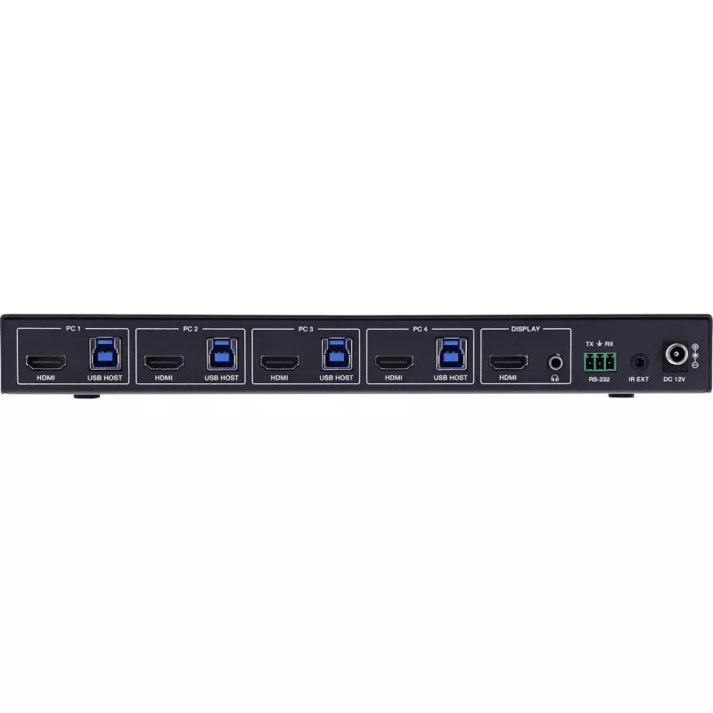 InLine 57885D KVM-kytkin, 4-tieinen, HDMI, 8K@60Hz, USB 3.2, IR:llä ja RS-232:lla