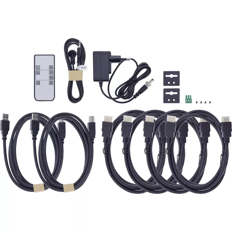 InLine 57885H KVM-kytkin, 2-tieinen, HDMI, kaksoisnäyttö, 8K60Hz, USB-hubi, musta