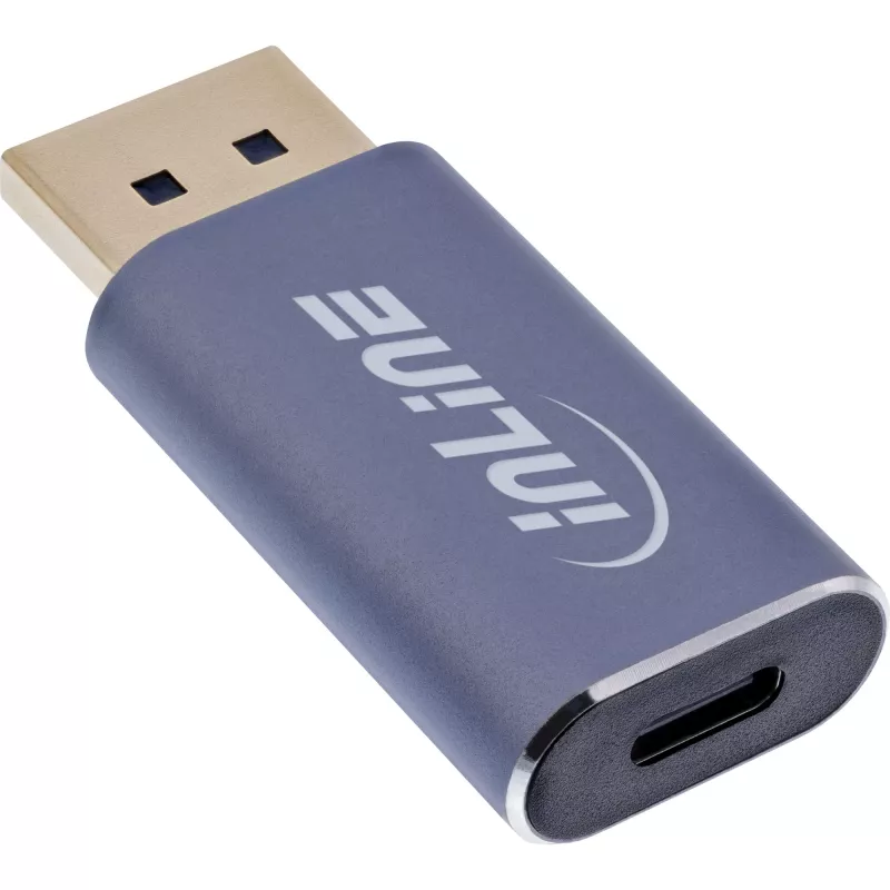 InLine 64107I videokaapeli-adapteri USB Type-C DisplayPort harmaa
