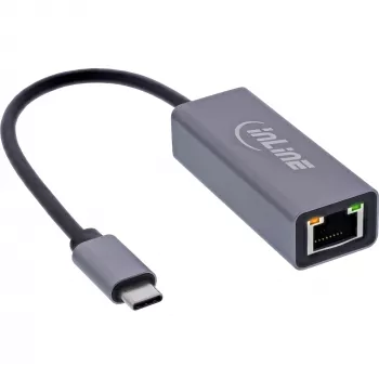 InLine 33380Q RJ-45 adapteri USB Type-C uros 1 Gbit/s harmaa