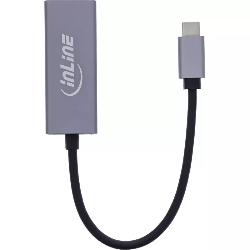 InLine 33380Q RJ-45 adapteri USB Type-C uros 1 Gbit/s harmaa