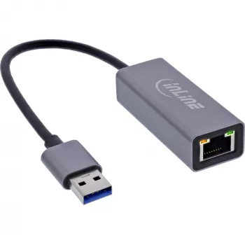 InLine 33380P liitäntäkortit/adapterit RJ-45 USB Type-A uros 1 Gbit/s